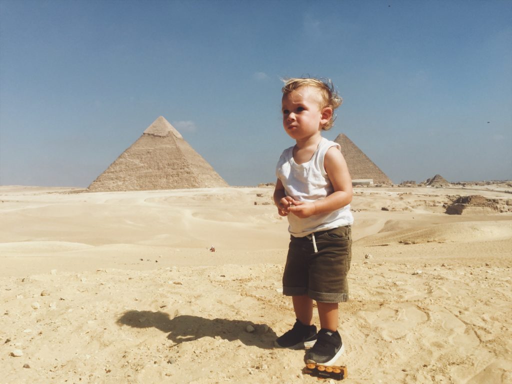 Visiting the pyramids with a toddler 